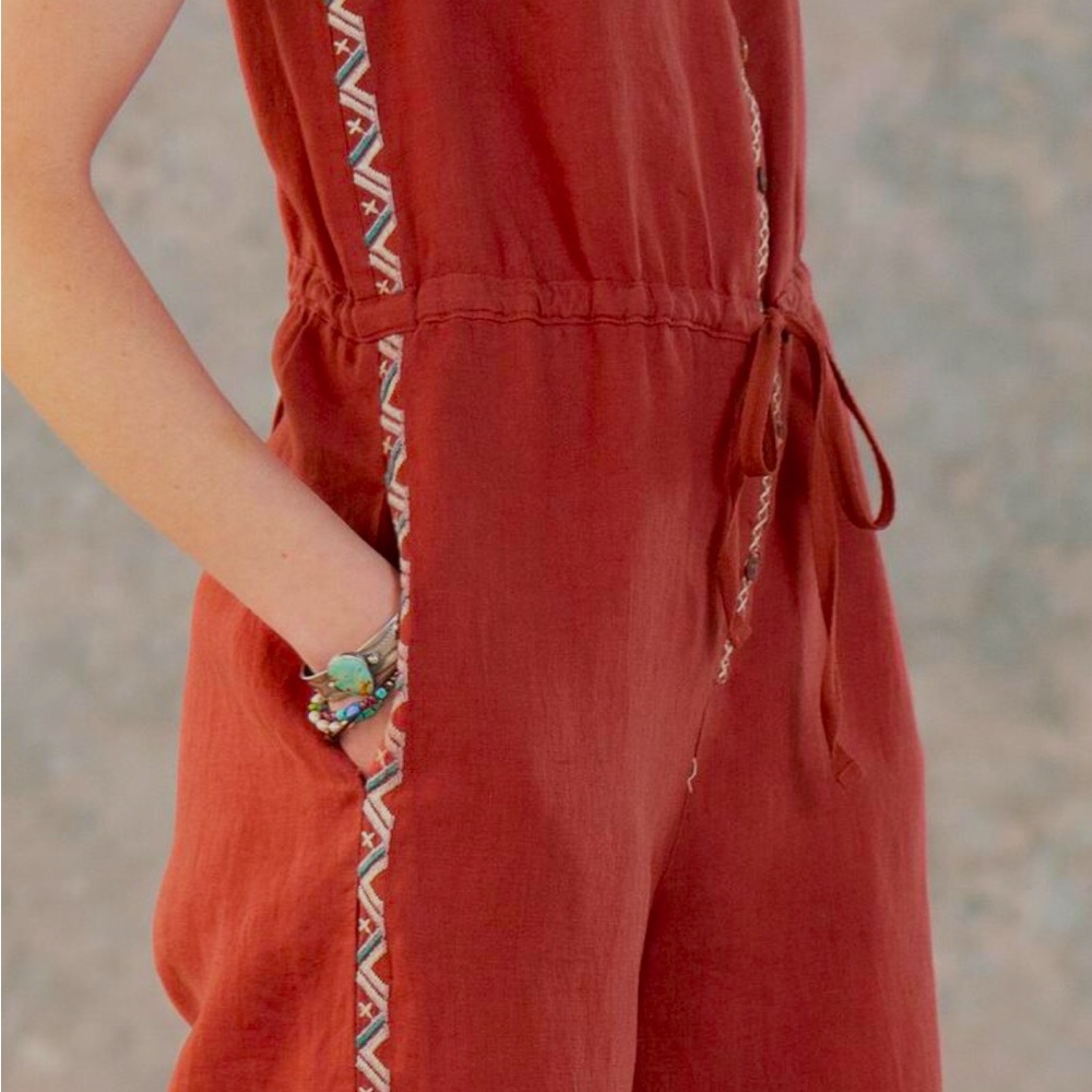 Johnny Was “Elia Linen Tie Jumpsuit”. New with tags! - Picture 7 of 8